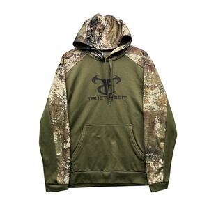 TrueTimber Strata Hoodie Mens M Green Camo Long Sleeve Fleece Outdoor Fleece